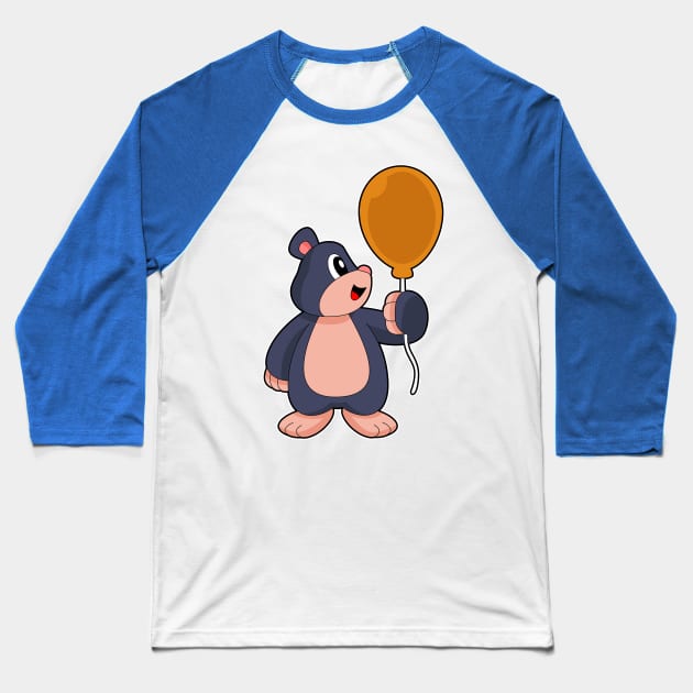 Mole Balloon Baseball T-Shirt by Markus Schnabel